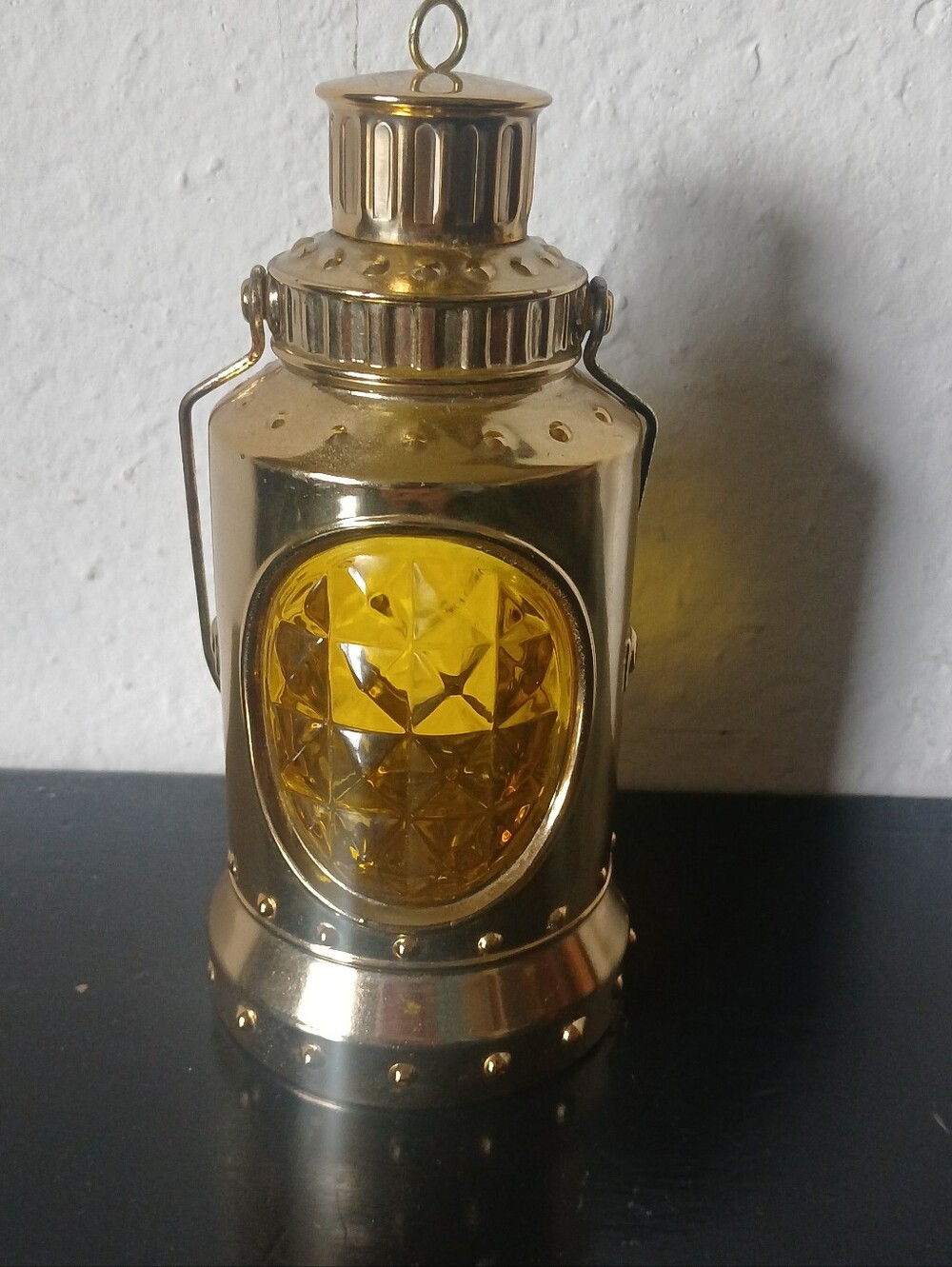 Avon Gold Lantern with Amber Faceted Glass